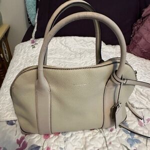 Coach Bleecker Preston Satchel Leather Handbag 30144 Cream colored -10x14x6